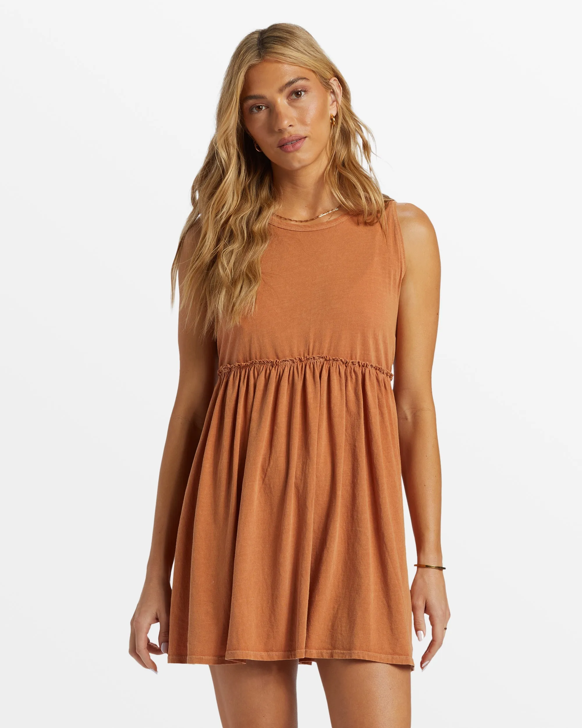 Seaside Tank Mini Dress - Toffee