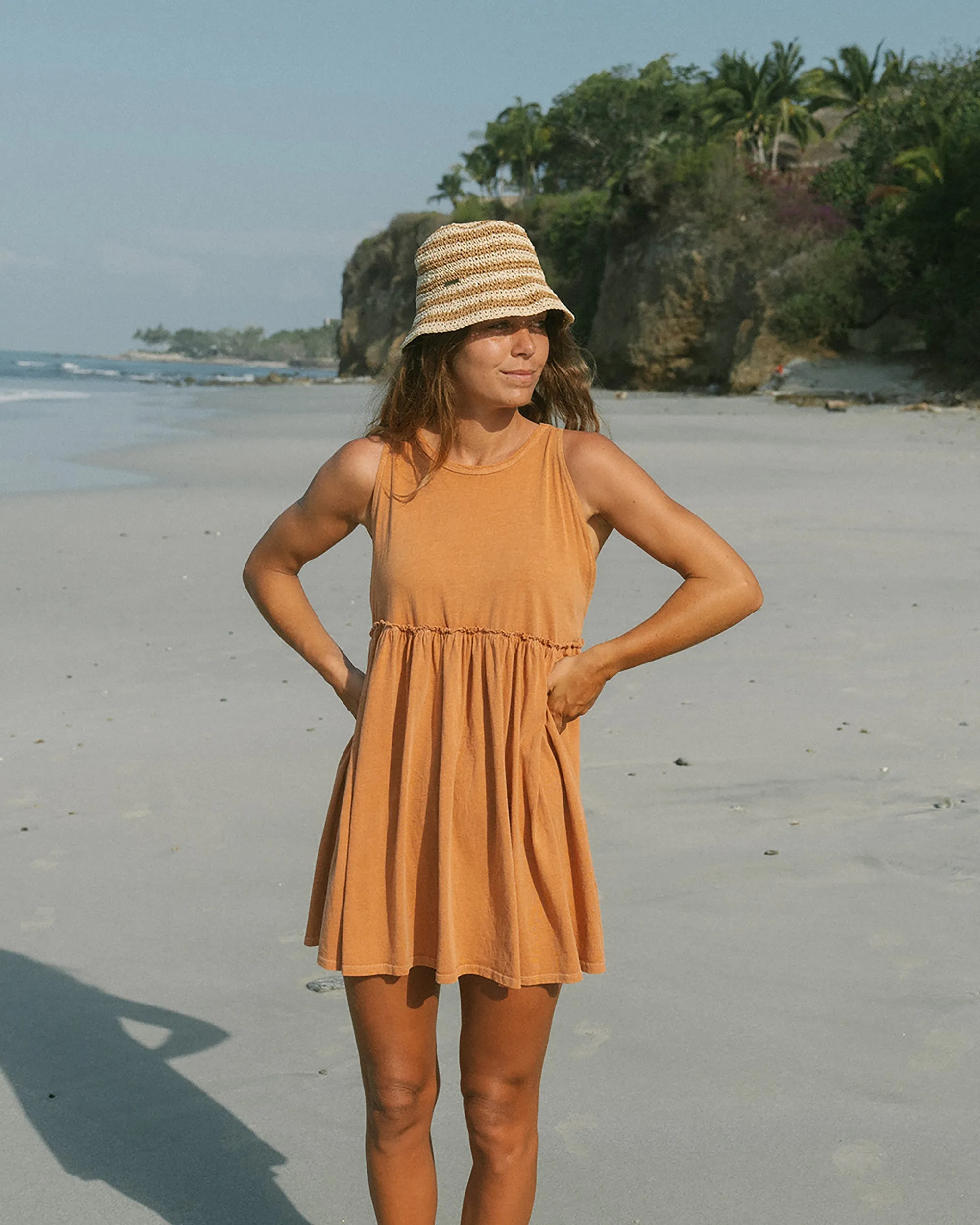 Seaside Tank Mini Dress - Toffee