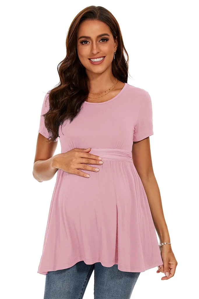 Smallshow Short Sleeve Maternity Tunic Top