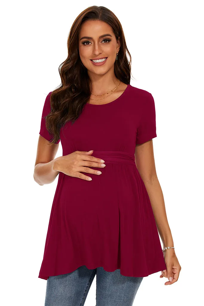 Smallshow Short Sleeve Maternity Tunic Top