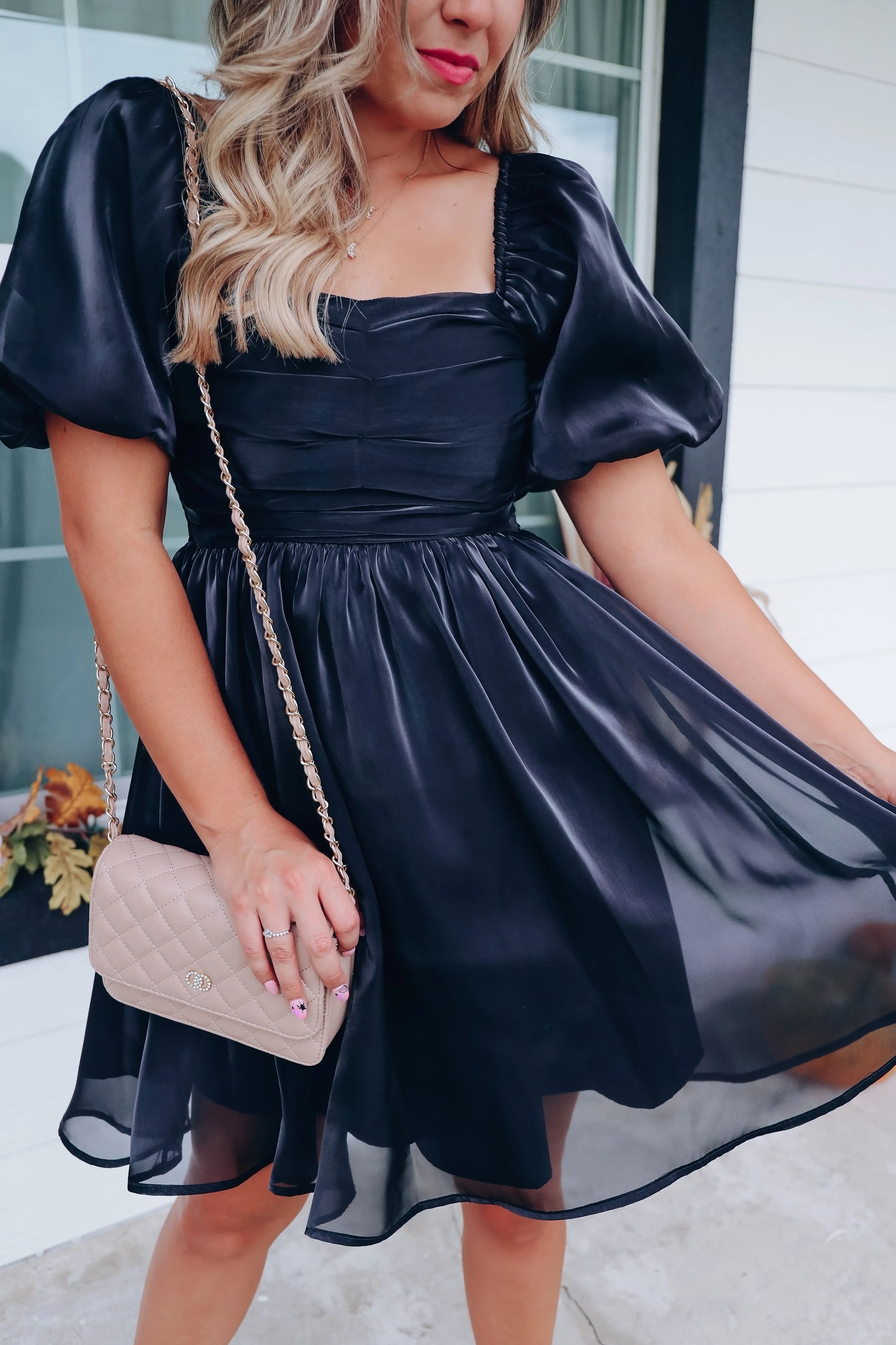 So Girly Iridescent Mini Dress - Black