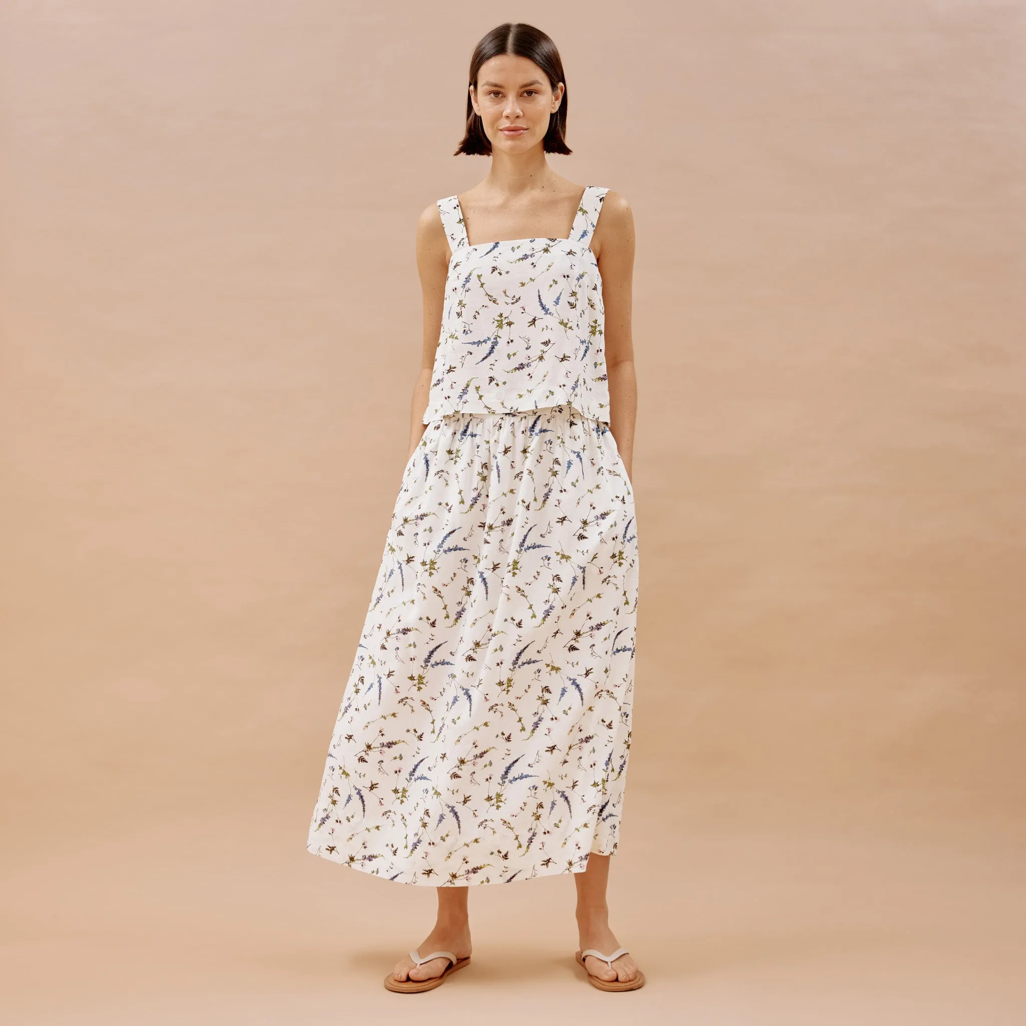 Spring Pressed Floral Skirt by Albaray