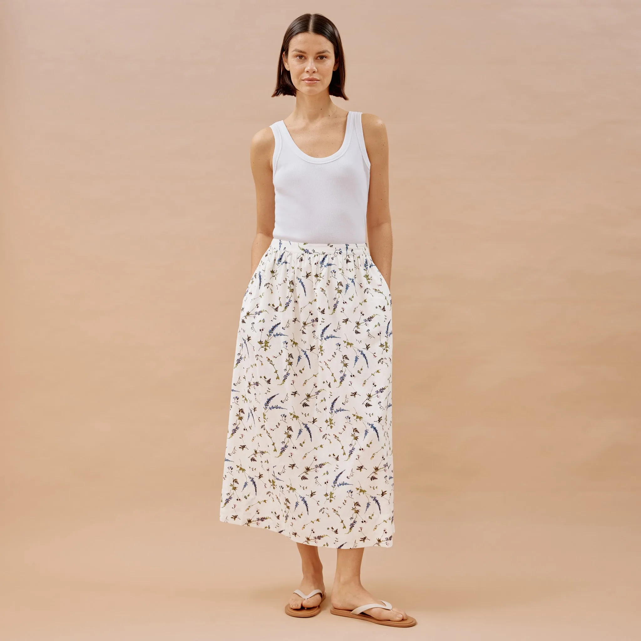 Spring Pressed Floral Skirt by Albaray