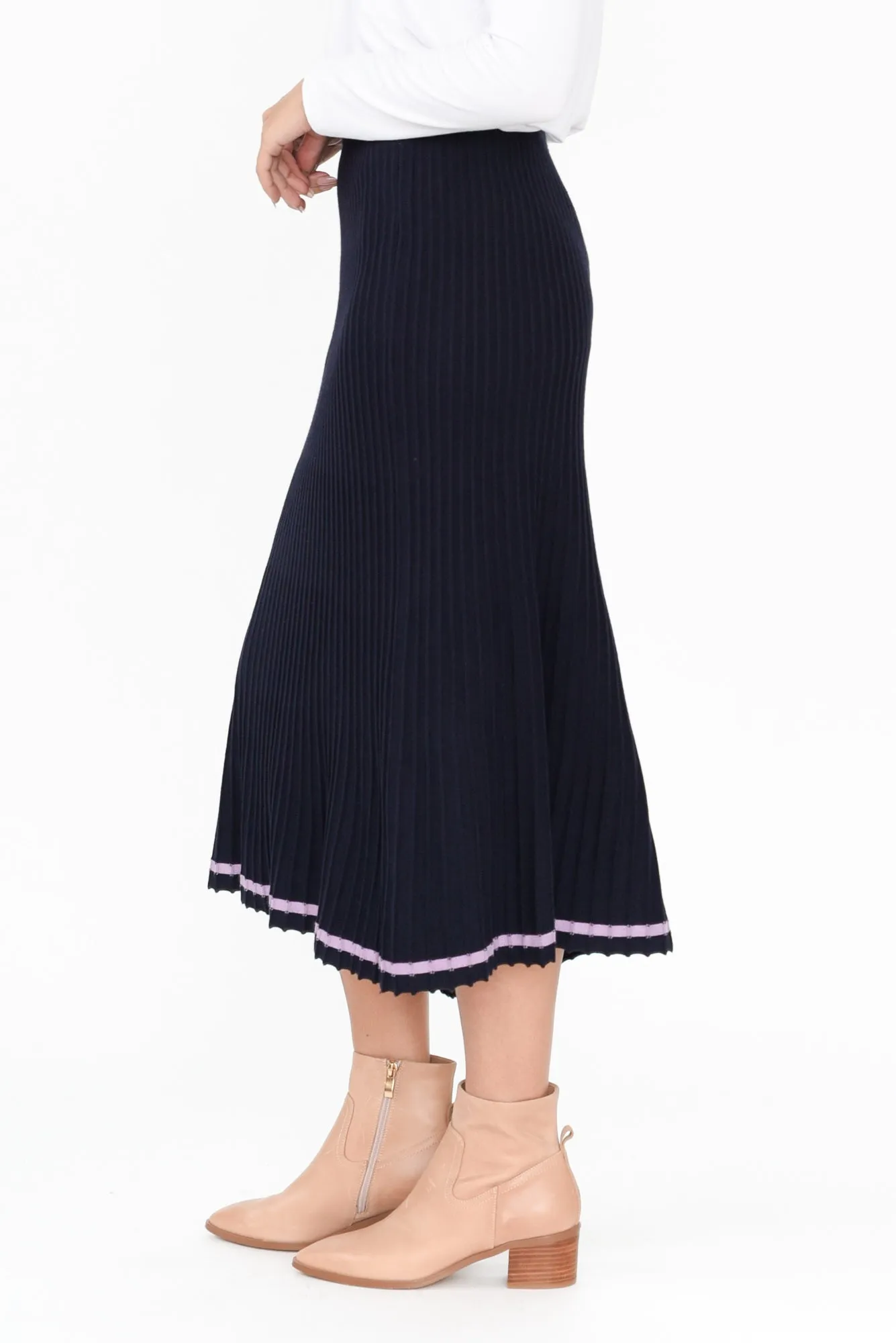 Tammy Navy Knit Skirt