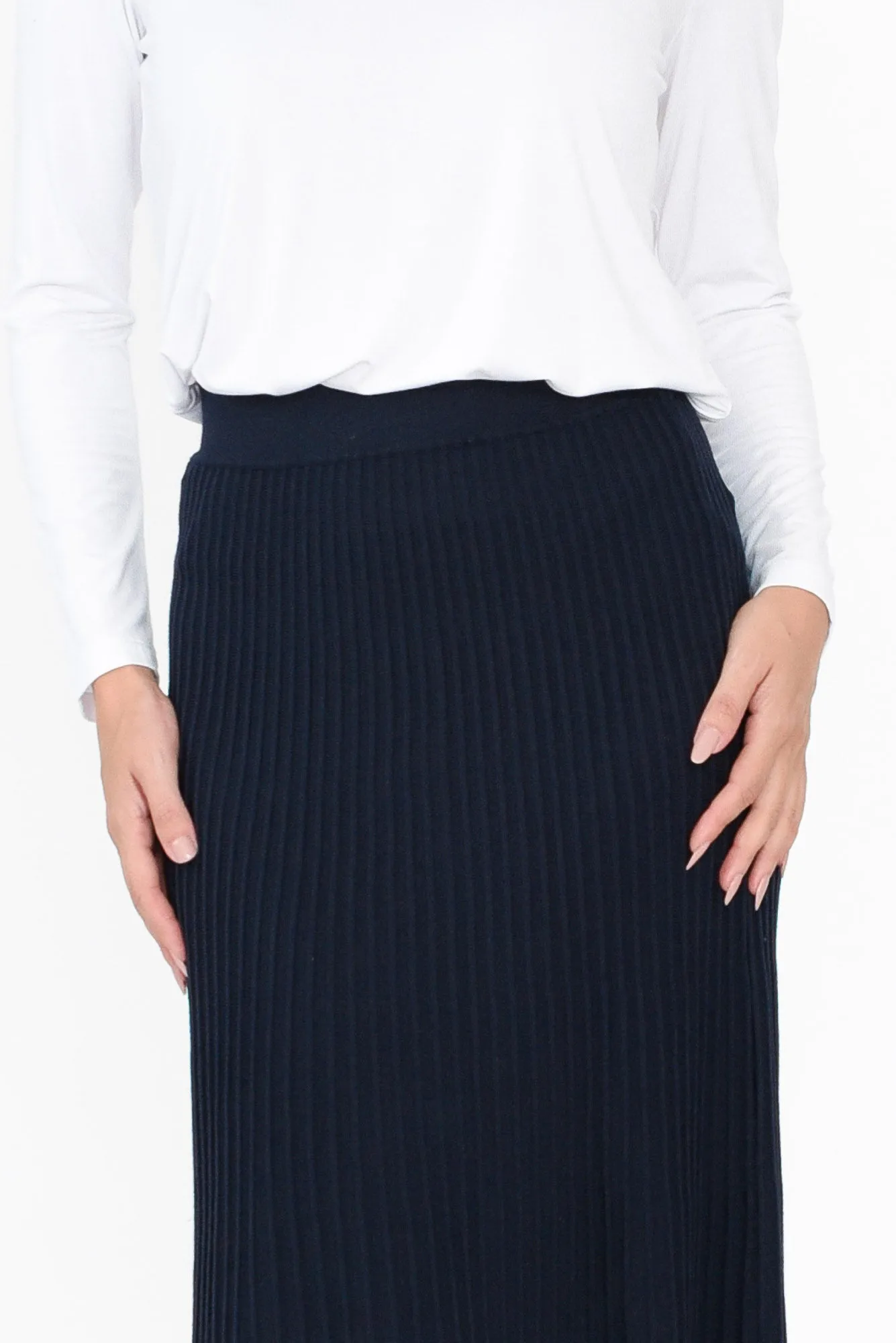 Tammy Navy Knit Skirt