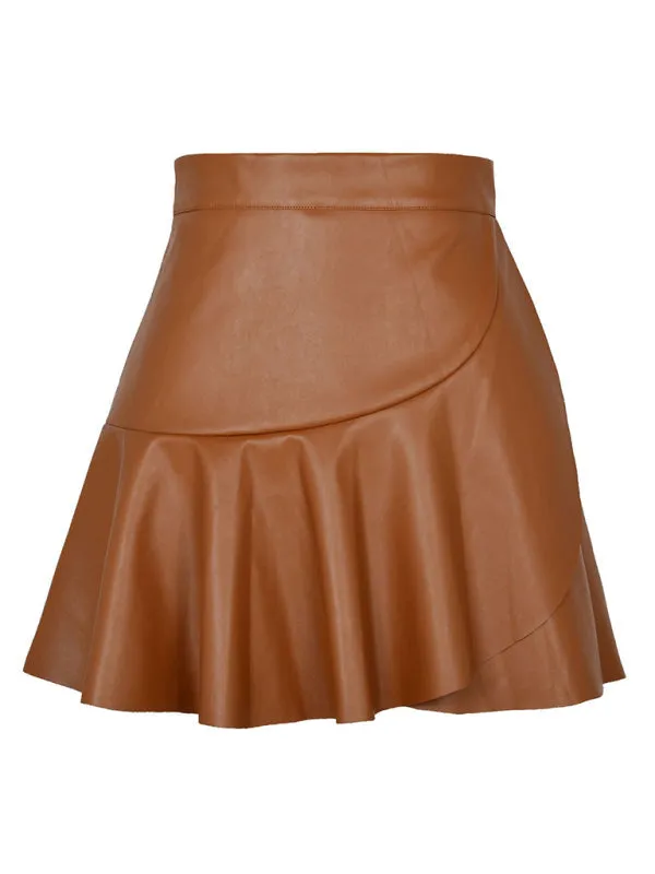 TEEK - High Waist Ruffle Irregular Skirt