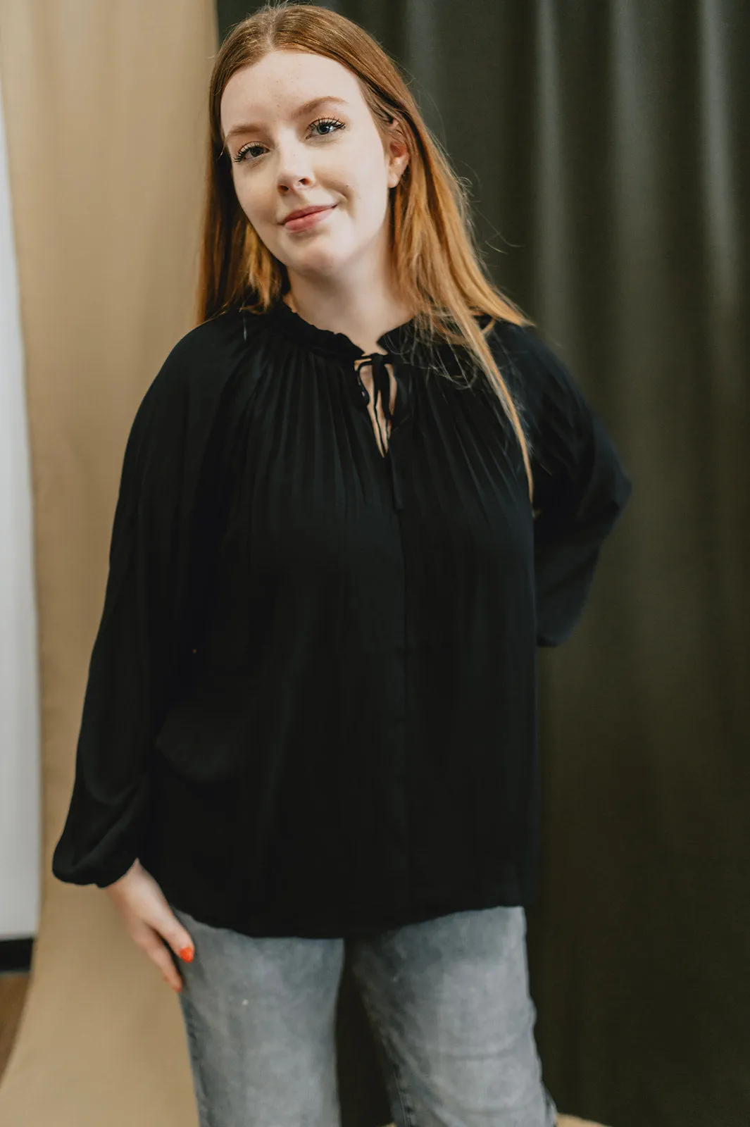 The Karen Pleated Blouse - PLUS