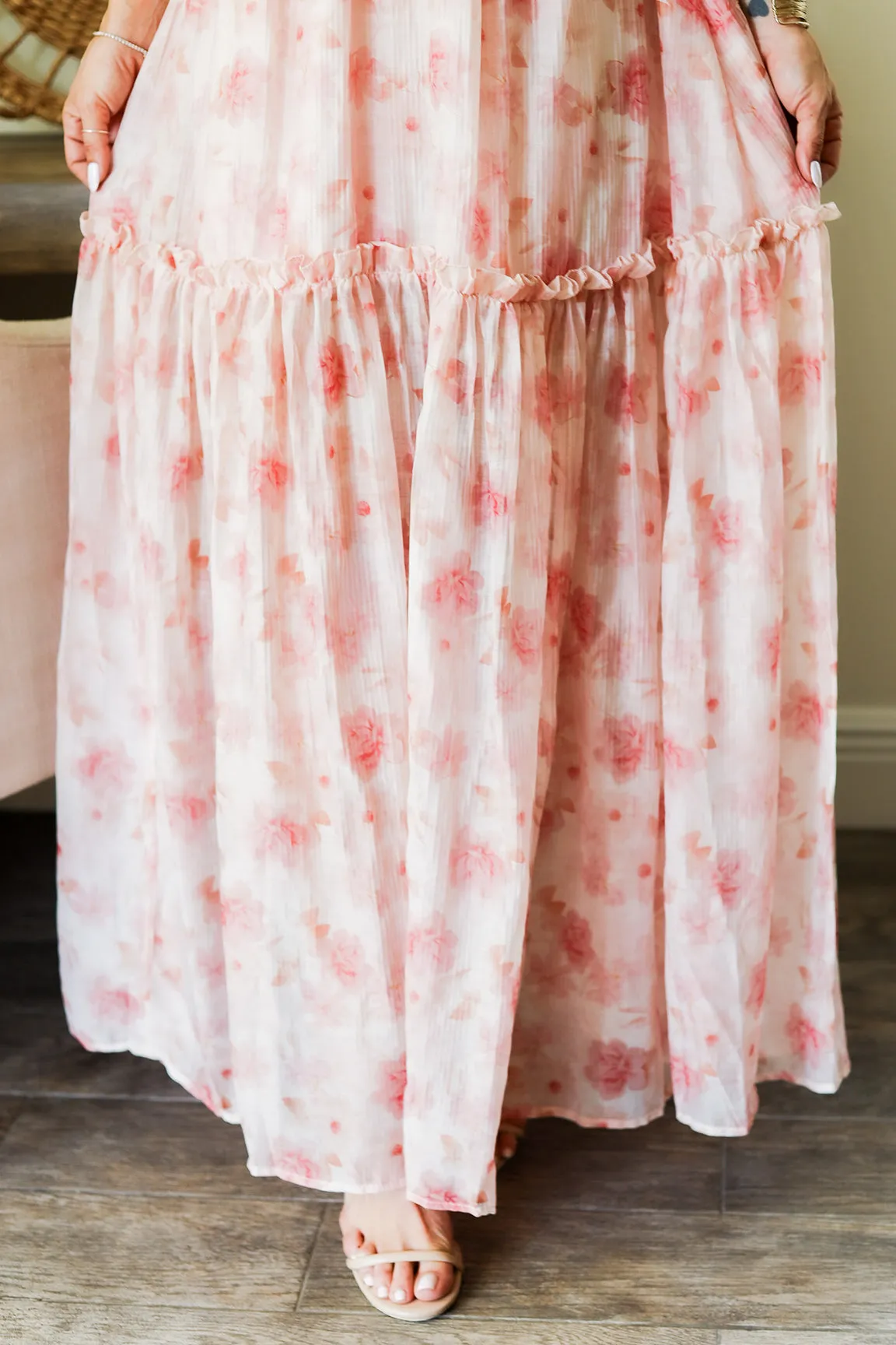 The Maci Floral Maxi - Blush