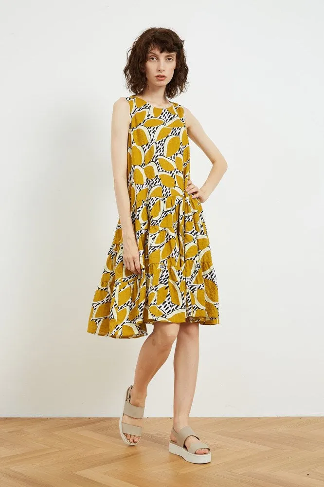 Tirelli High Neck A-Line Dress Amber Flora