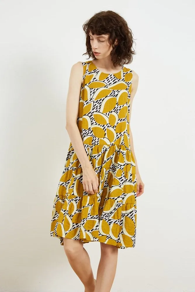 Tirelli High Neck A-Line Dress Amber Flora