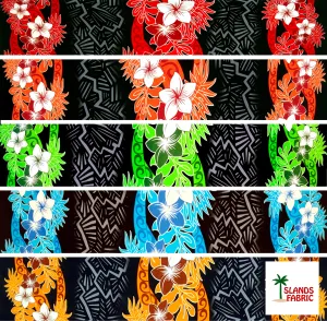 Triple Tropical Border Fabric | Rayon