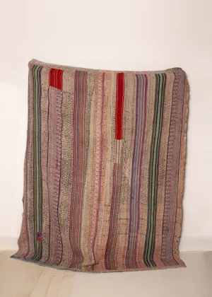 Vintage Dowry Kantha Blanket, #23 - 67"x80"