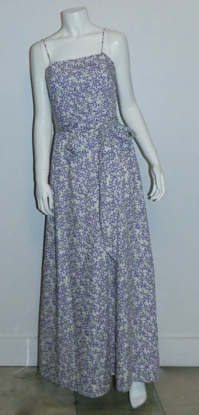 vintage Lilly Pulitzer dress 1970s purple floral gown maxi sundress XS - S