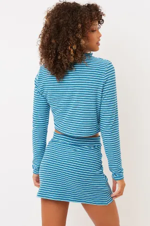 Windward Striped Terry Skirt - Positano Stripe