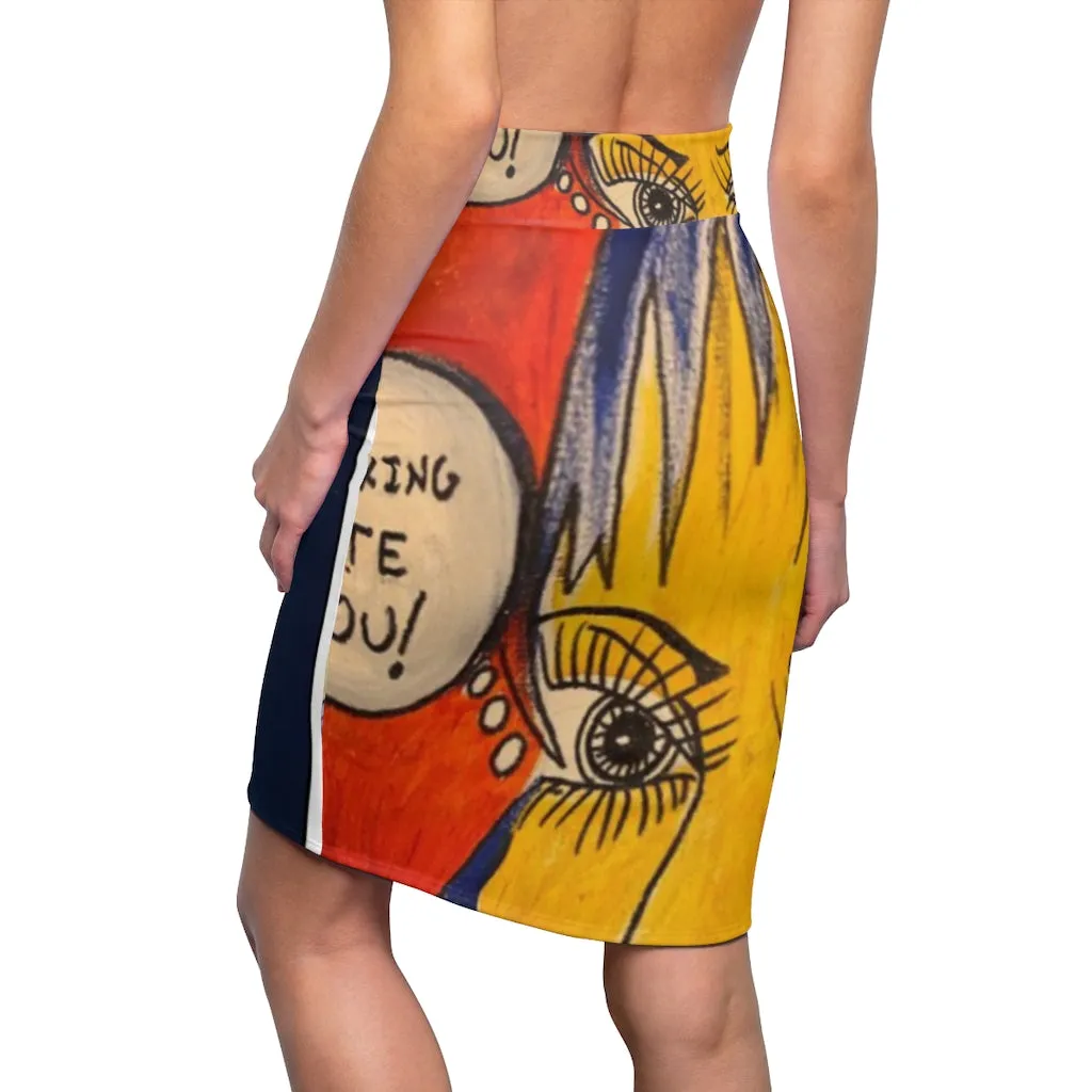 Women's Pencil Skirt AL BLUE DESIGNED